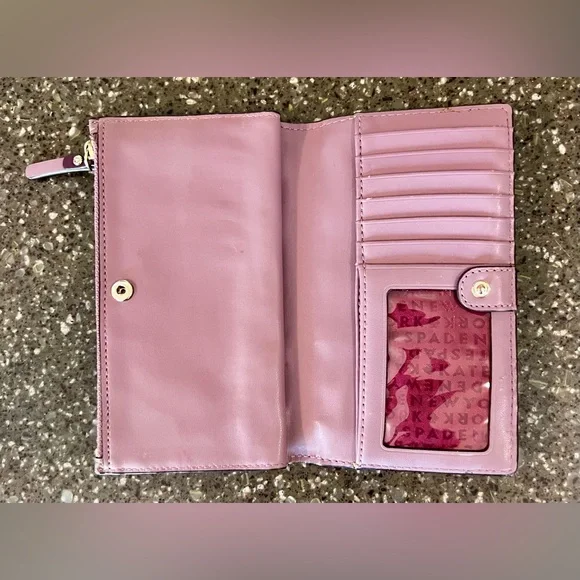 Kate Spade Plum Laurel Way Stacy Large Slim Leather Wallet | Classic | Cute - Picture 4 of 13